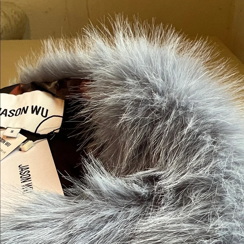 Jason Wu Soft Blue Faux Fur Wrap - Picture 3 of 11